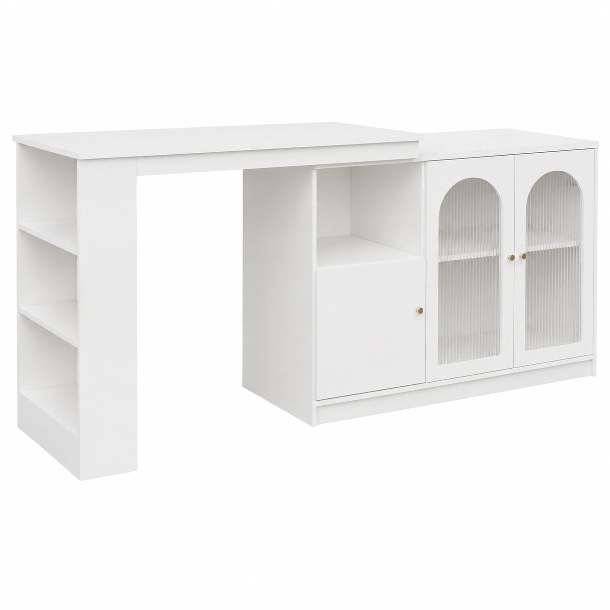 Bartisch – 120 × 40 × 97 cm, moderner Stil, ausziehbar, drehbar, mit Stauraum, für Esszimmer
