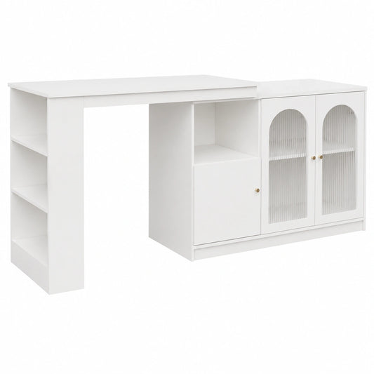 Bartisch – 120 × 40 × 97 cm, moderner Stil, ausziehbar, drehbar, mit Stauraum, für Esszimmer