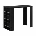 Bartisch – 117 × 57 × 107 cm, mit Ablagen, Schwarz
