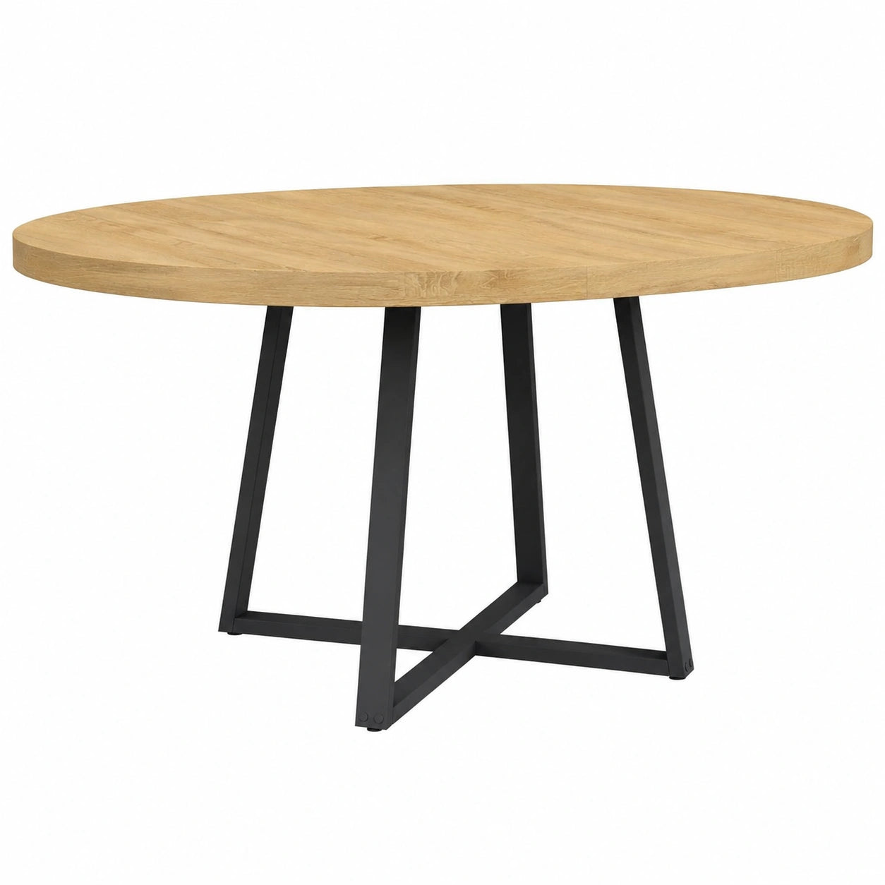 Esstisch – 150 cm, runde Form, ausziehbar, aus Holz, Schwarz