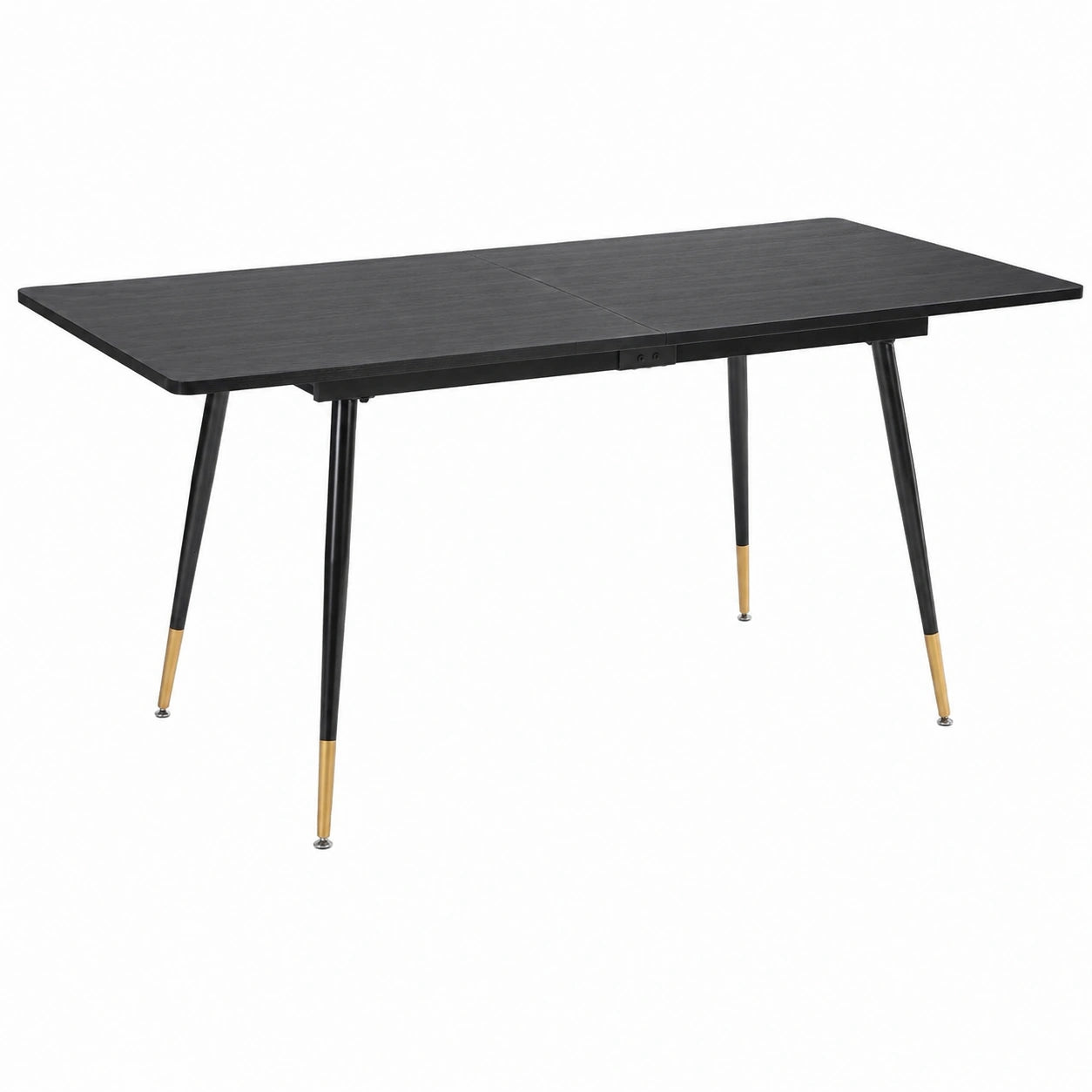 Esstisch – für 4–6 Personen, 160 × 80 × 75 cm, Industriestil, ausziehbar, Schwarz, für Esszimmer und Küche