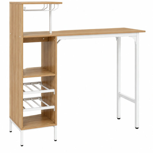 Bartisch – Industriestil, mit Ablagen, Naturfarben, für Wohnzimmer