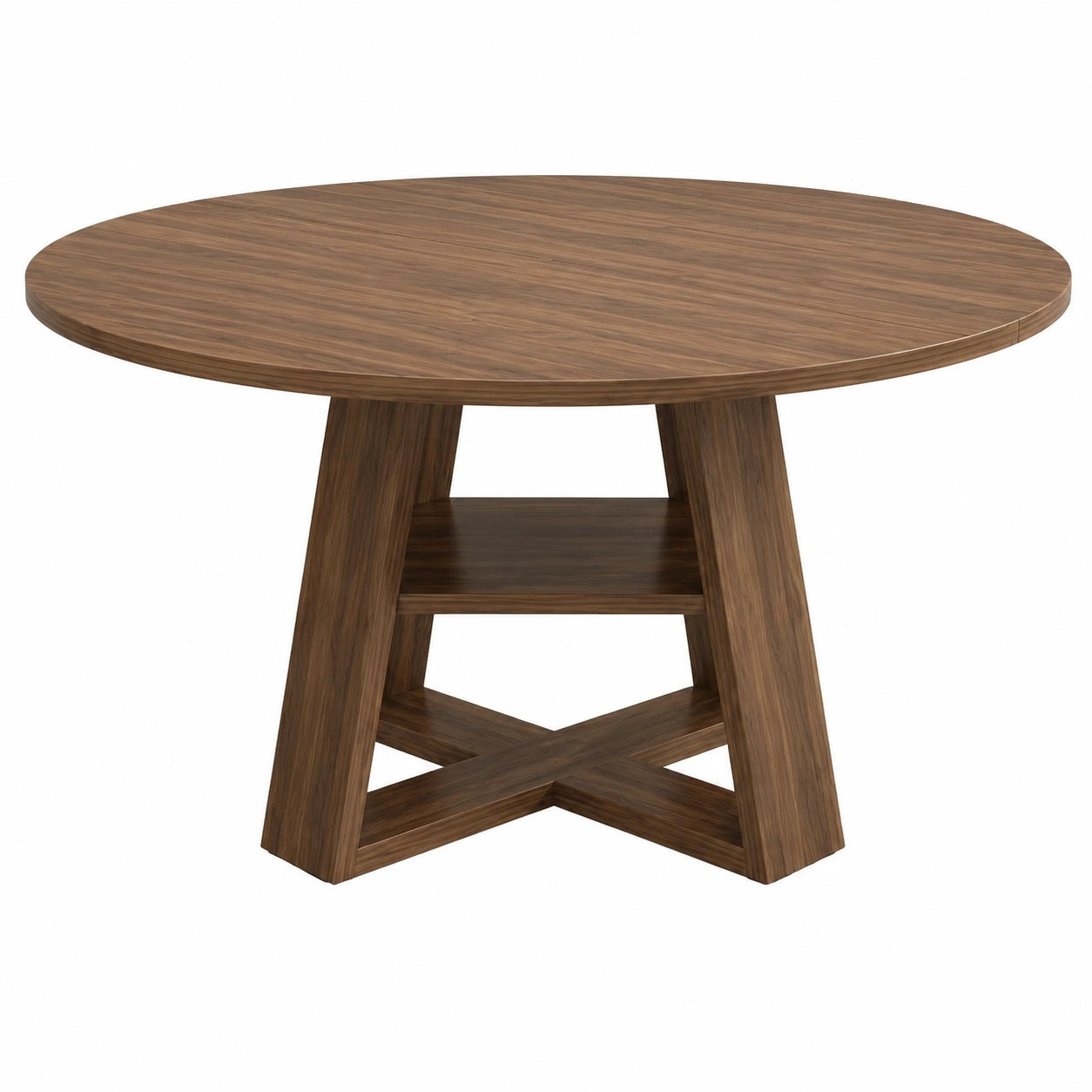 Esstisch – 150 cm, runde Form, ovale Form, ausziehbar, mit Ablagen, Walnuss