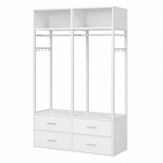 Kleiderschrank – 100 × 43 × 185 cm, moderner Stil, mit Ablagen, für Schlafzimmer