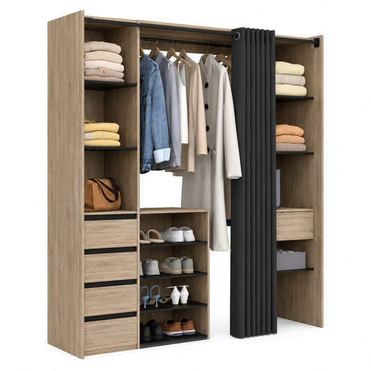 Garderobe – 180 cm, ausziehbar, mit Schubladen, aus Buchenholz