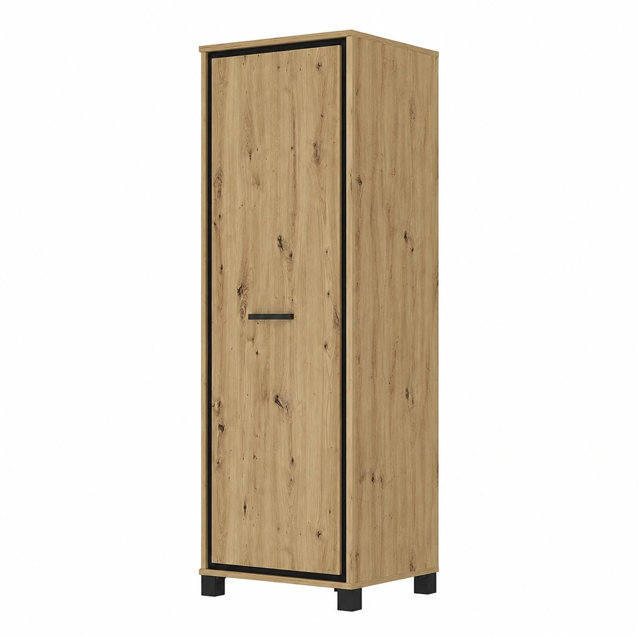 Schrank – 64 cm, Industriestil, aus Eichenholz und Holz, Artisan-Eiche und Schwarz